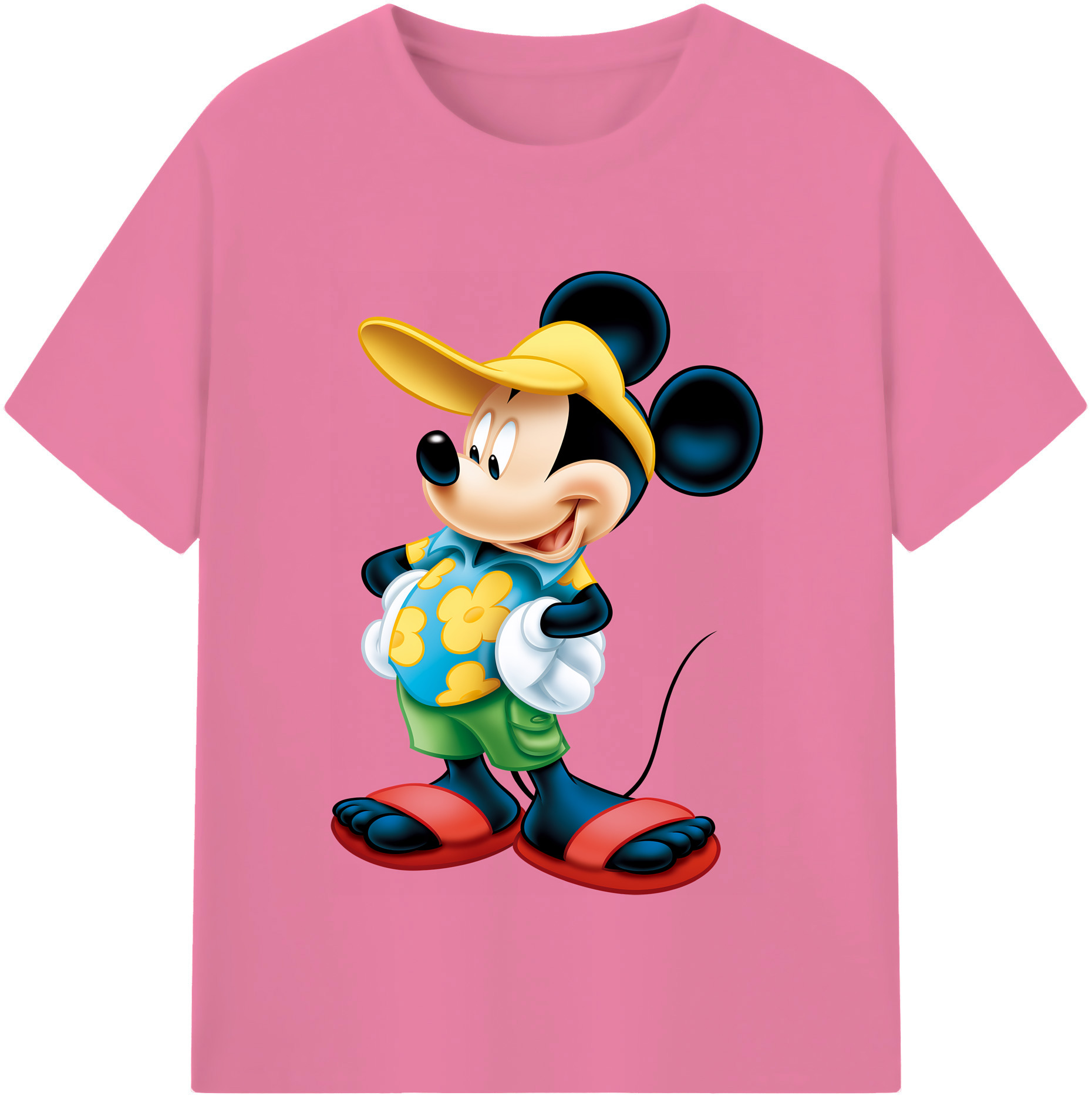 （画像用） ミッキーマウス Mickey Mouse 綿100％半袖Tシャツ（フロントプリント）